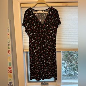 Lark & Ro Black Floral Mini Dress